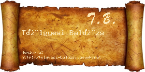 Tölgyesi Balázs névjegykártya