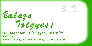 balazs tolgyesi business card